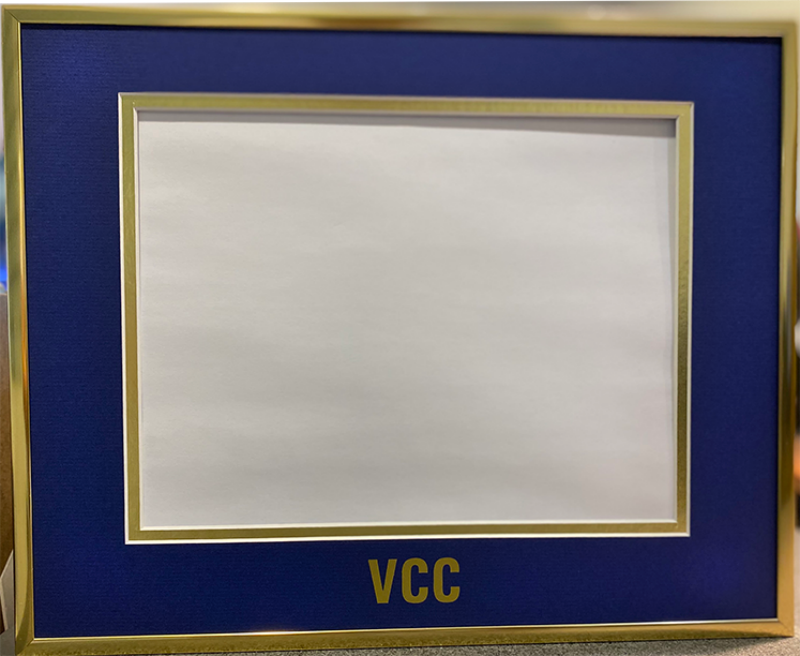 066822109550 Diploma Frame Gold Metal W/ Vcc Logo