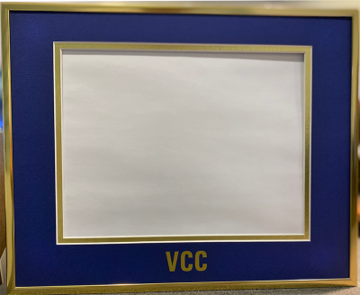 Diploma Frame Gold Metal W/ Vcc Logo