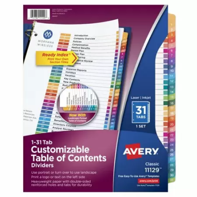 Ready Index 1-31 Dividers