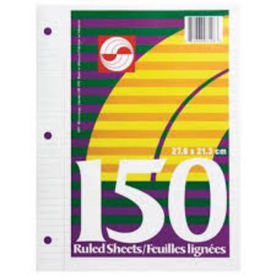 Ruled Pad W/3 Hole Punch (150 Sheets)